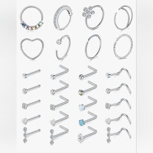Nose Ring Set 28pcs Surgical Steel